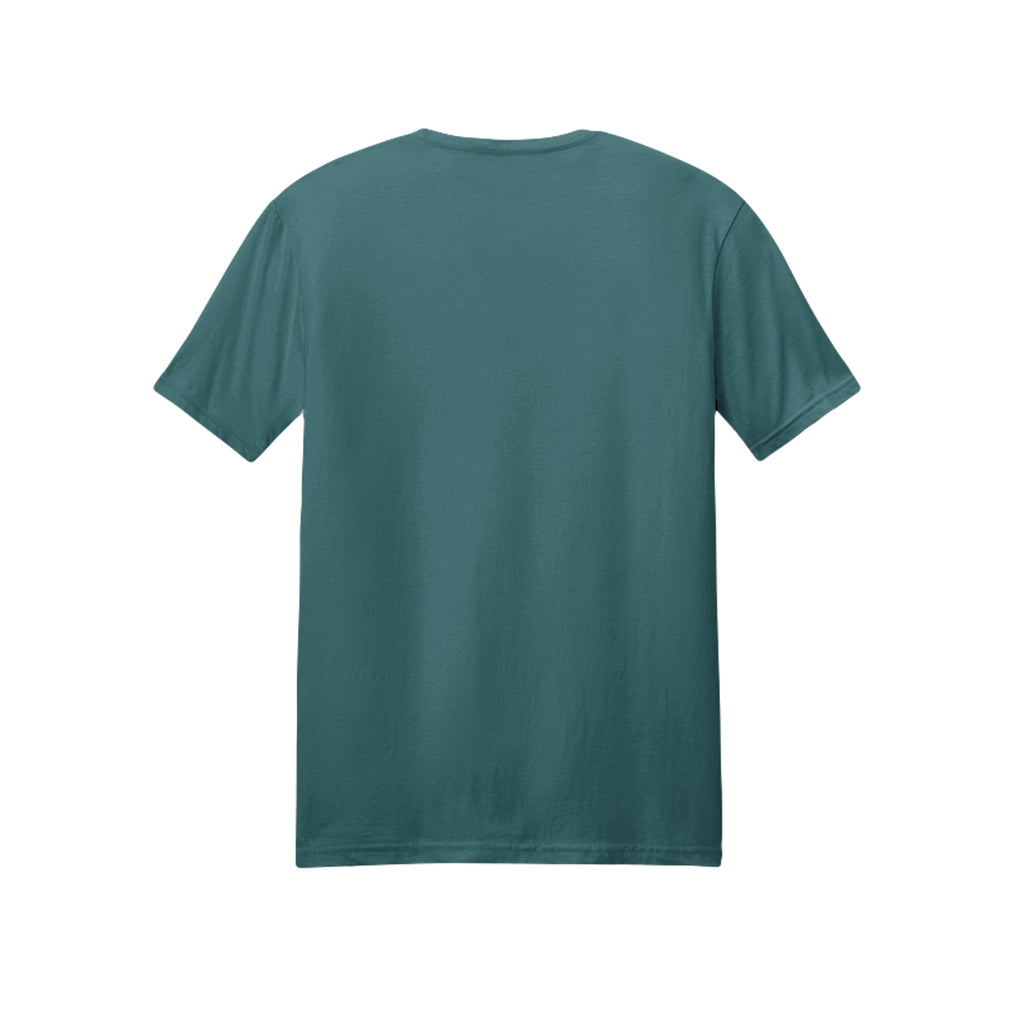 Back view of the teal short-sleeve T-shirt for Spooky Season Floral Ghost, with no back print.