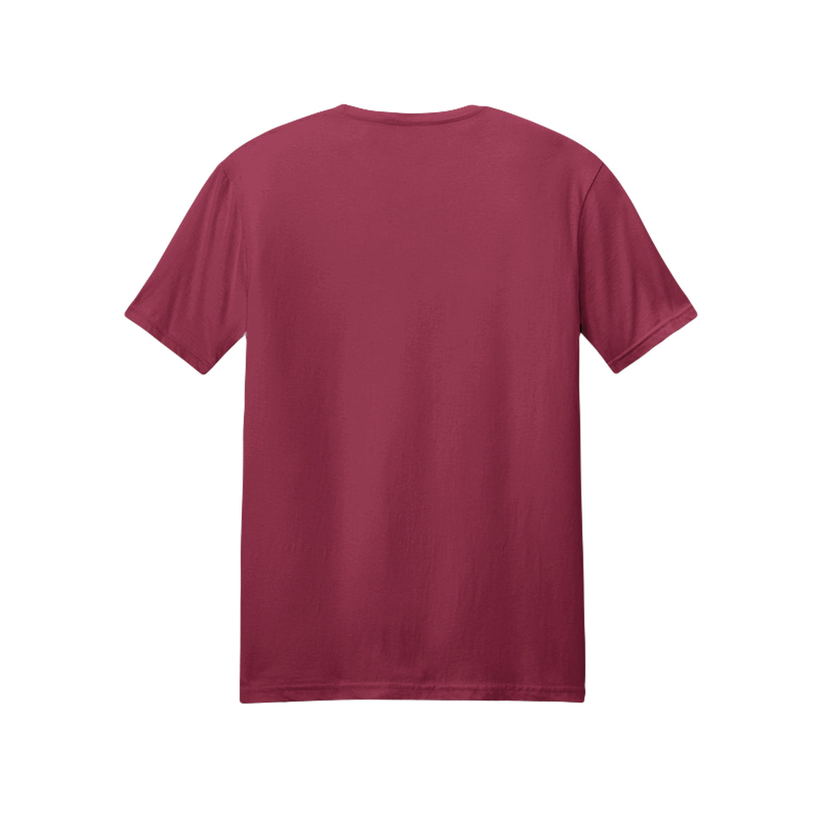 Back view of the burgundy short-sleeve T-shirt for Spooky Season Floral Ghost, with no back print.