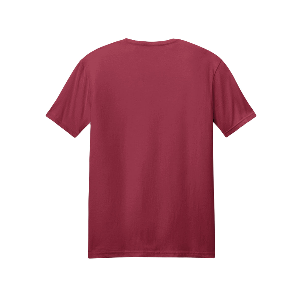 Back view of the red short-sleeve T-shirt for Spooky Season Floral Ghost, with no back print.