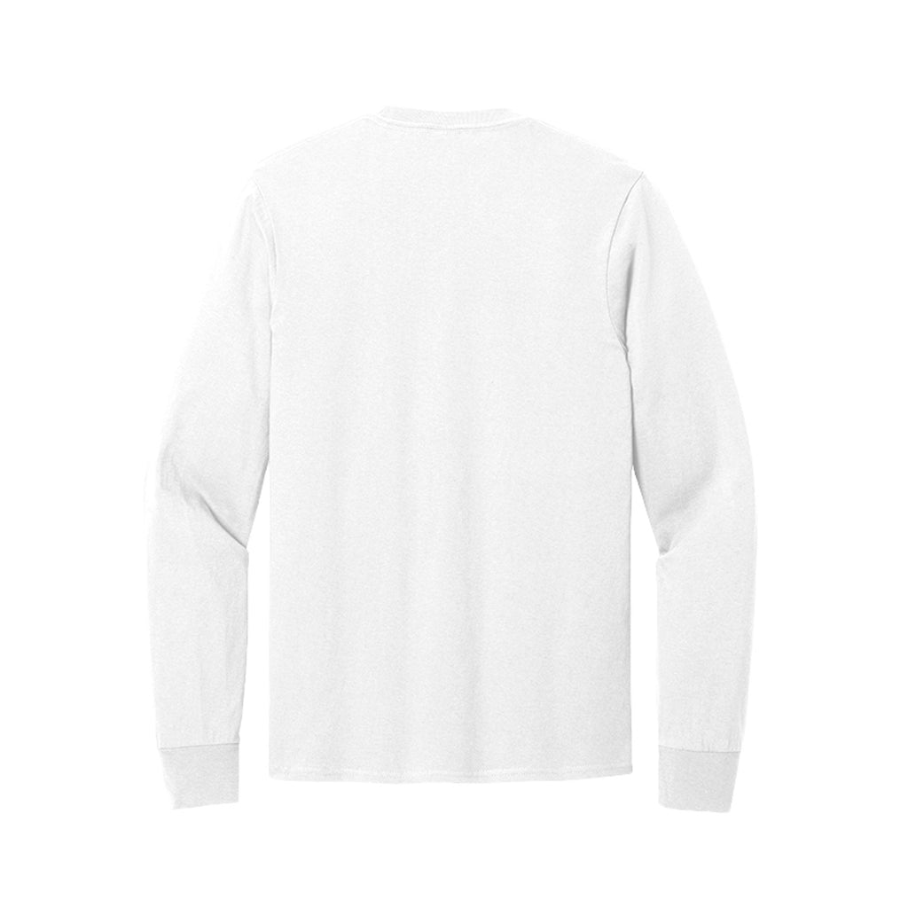 Back view of the white long-sleeve T-shirt for Spooky Season Floral Ghost, with no back print.