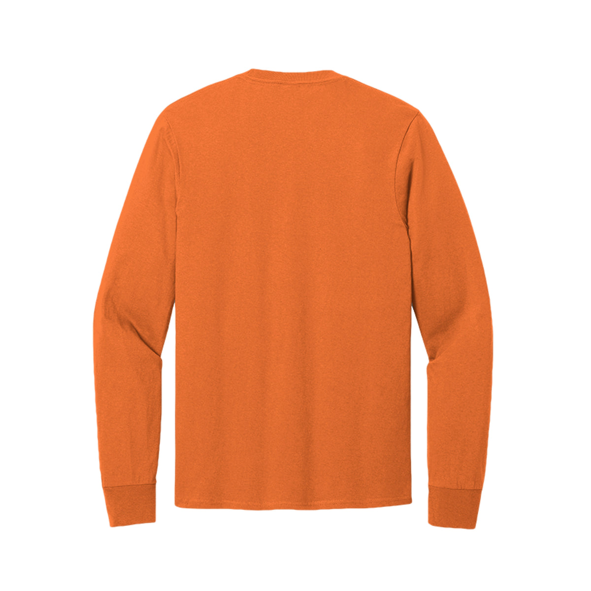 Back view of the orange long-sleeve T-shirt for Spooky Season Floral Ghost, with no back print.