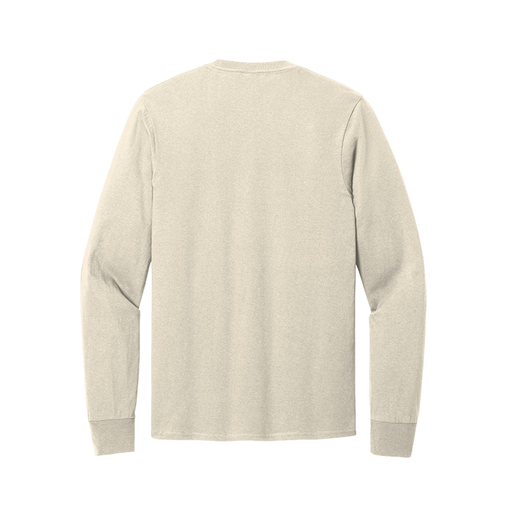 Back view of the cream long-sleeve T-shirt for Spooky Season Floral Ghost, with no back print.