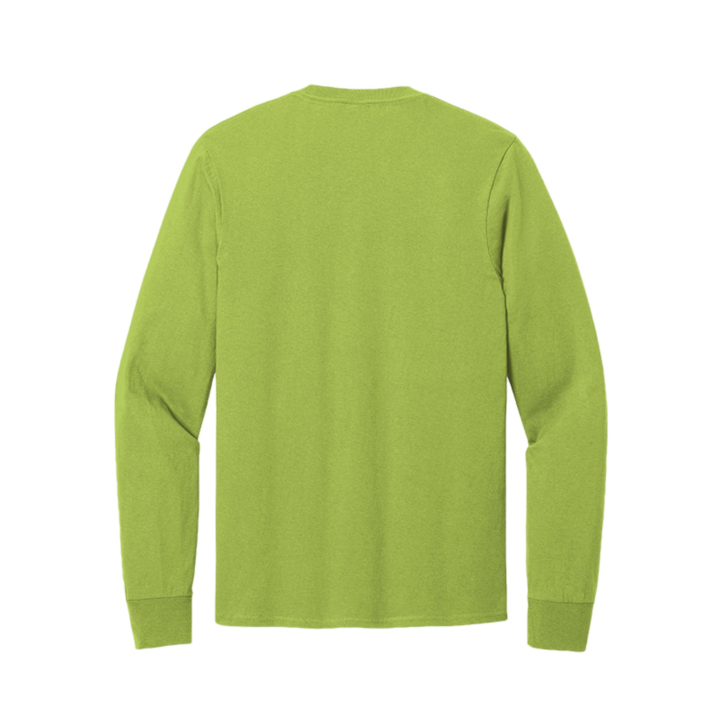 Back view of the lime long-sleeve T-shirt for Spooky Season Floral Ghost, with no back print.