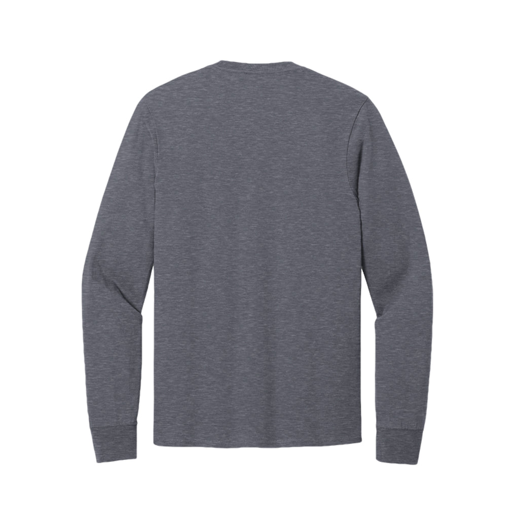 Back view of the gray long-sleeve T-shirt for Spooky Season Floral Ghost, with no back print.