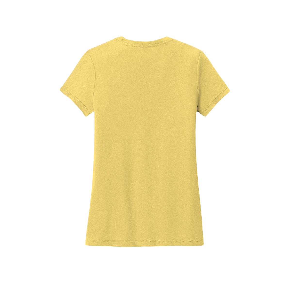 Back view of the yellow fitted short-sleeve T-shirt for Spooky Season Floral Ghost, with no back print.