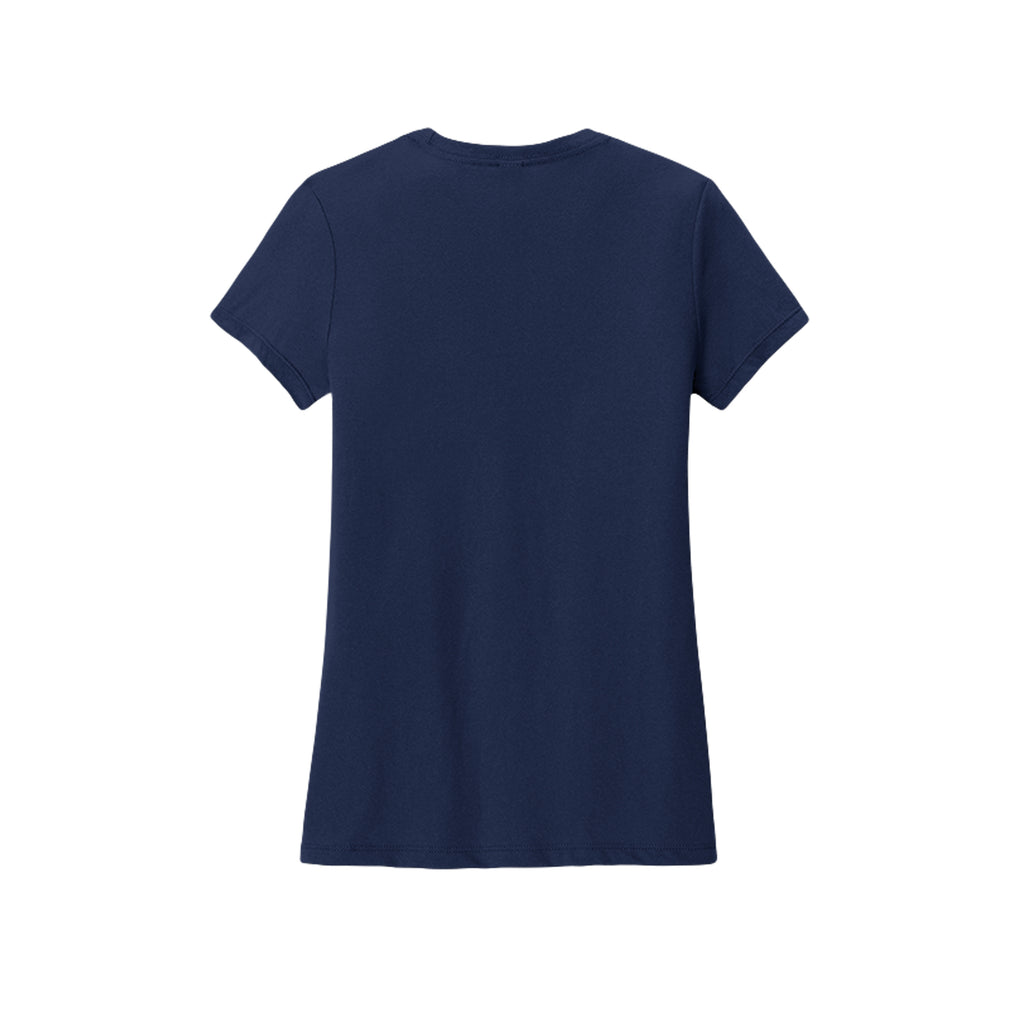 Back view of the navy fitted short-sleeve T-shirt for Spooky Season Floral Ghost, with no back print.