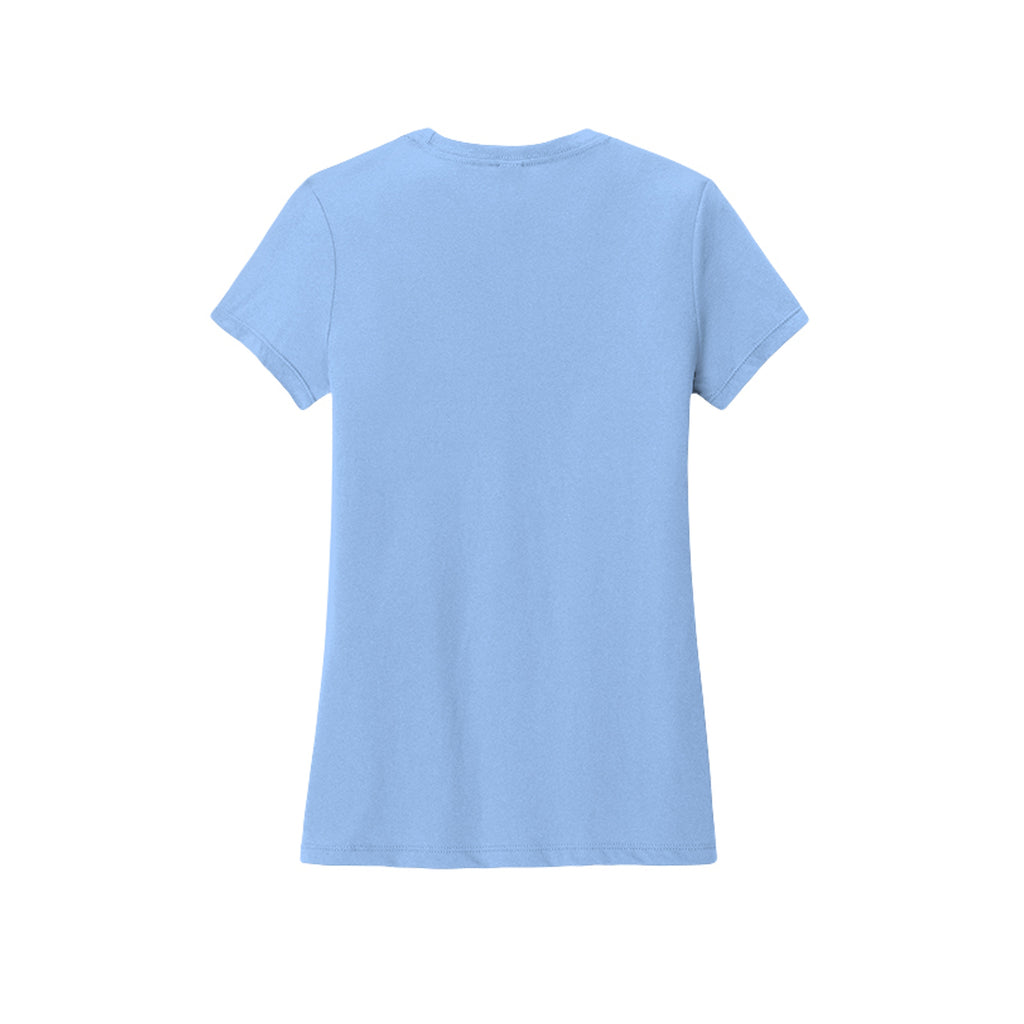 Back view of the light blue fitted short-sleeve T-shirt for Spooky Season Floral Ghost, with no back print.