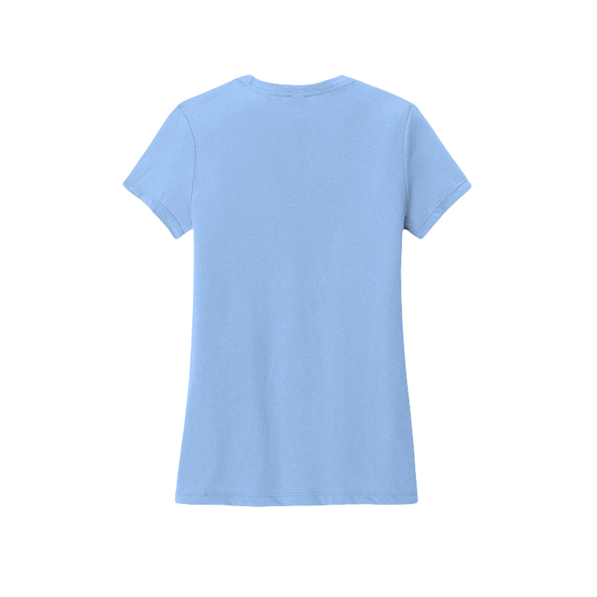 Back view of the light blue fitted short-sleeve T-shirt for Spooky Season Floral Ghost, with no back print.