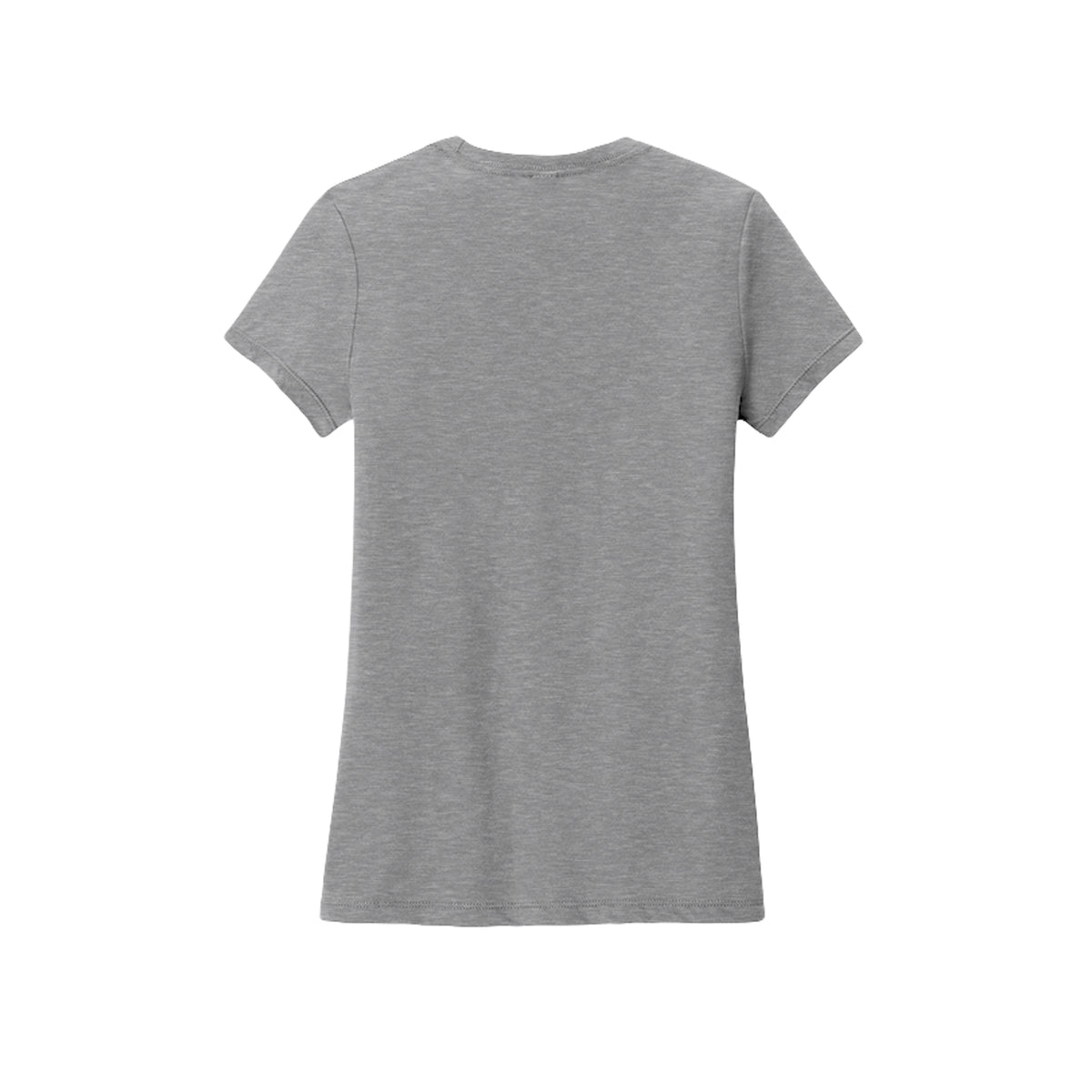 Back view of the gray fitted short-sleeve T-shirt for BOO-jee Ghost Squad, with no back print.